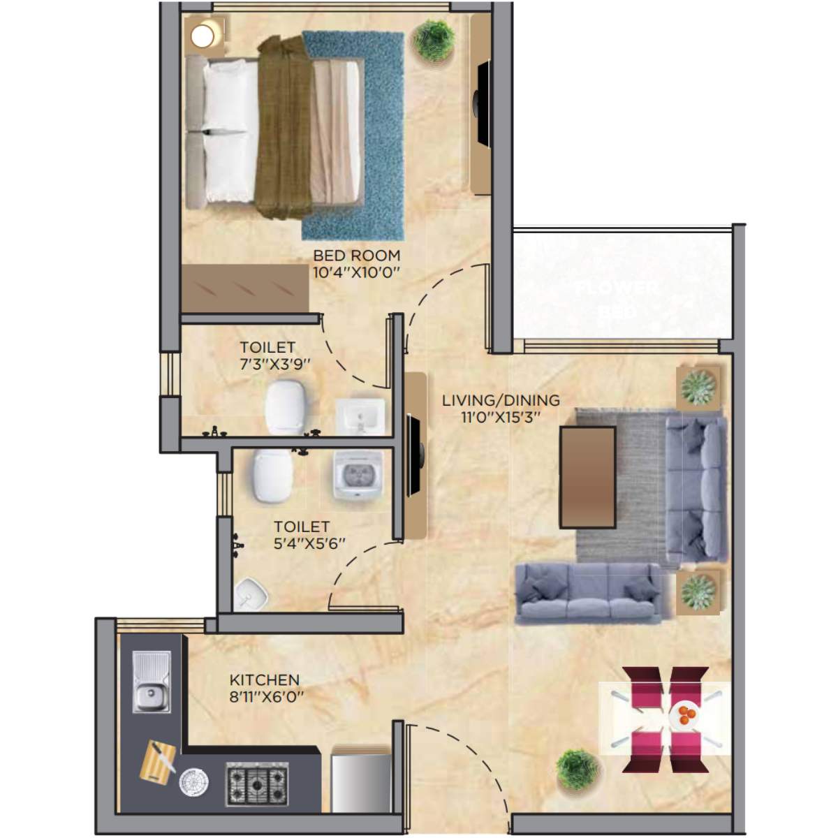 Siddha-Sky-Floor-Plan-Tower-1A-1-BHK-404-sqft